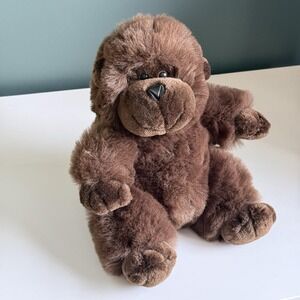 Vintage‎ Ape Gorilla Brown Plush Stuffed Animal 10" Seated Toy T21